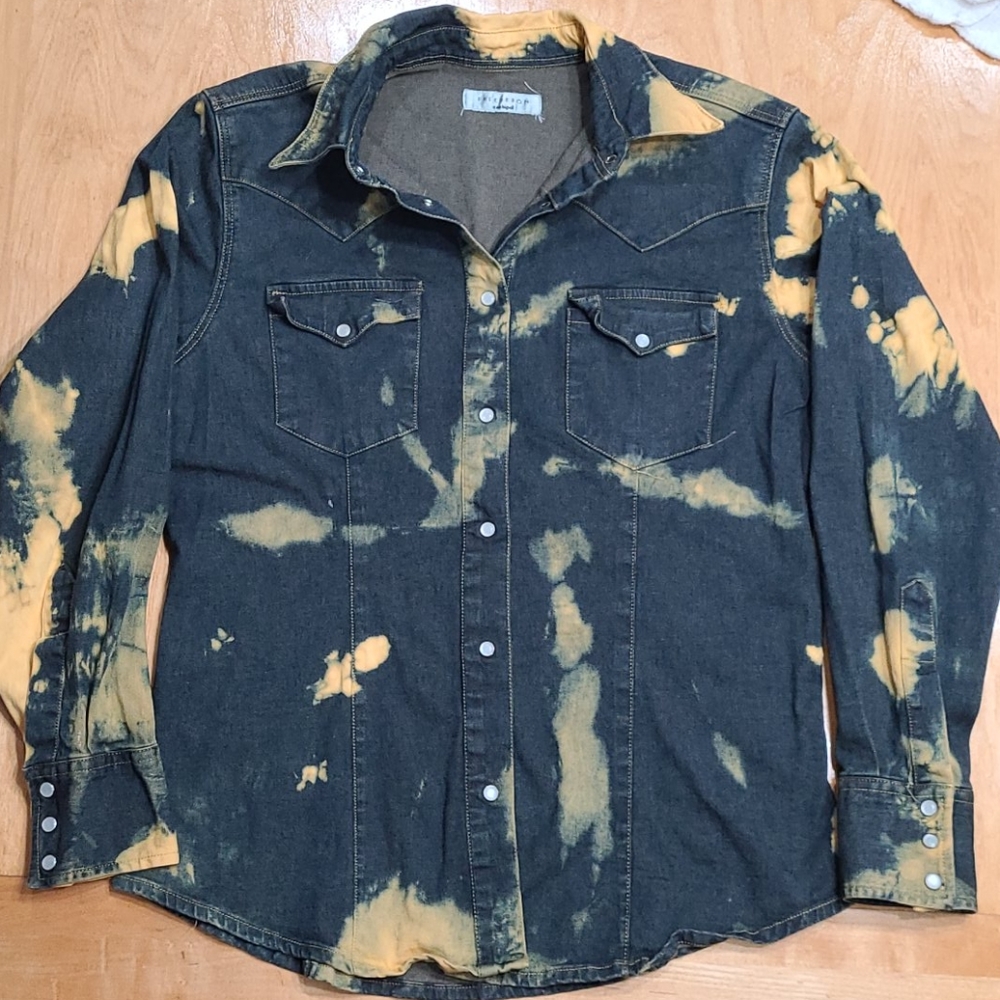 CONBIPEL szM stretch denim snap acid dyed high qua